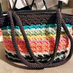 The Sak multicolored crocheted purse